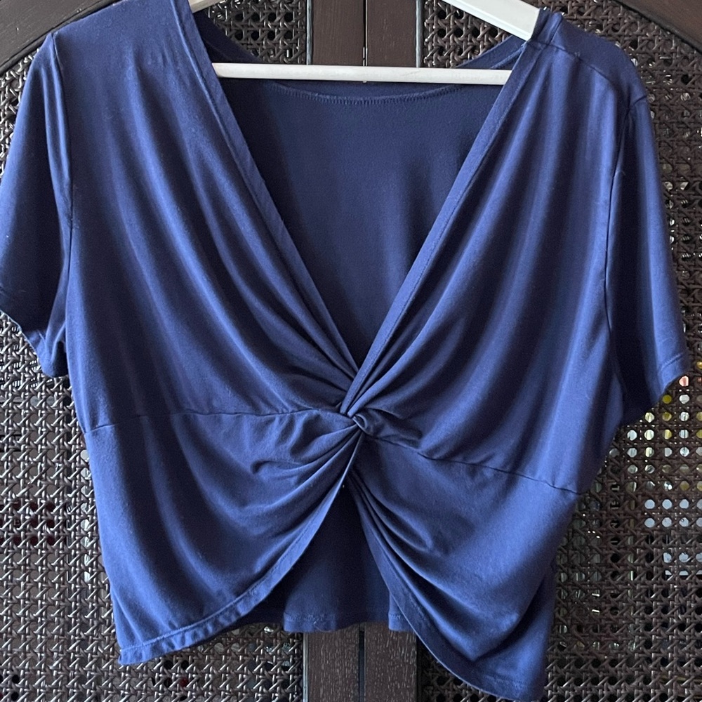 Body Language Wrap Crop Tee - Picture 3 of 8